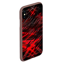 Чехол iPhone XS Max матовый Черно красные текстуры, цвет: 3D-коричневый — фото 2