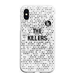 Чехол iPhone XS Max матовый The Killers glitch на светлом фоне посередине, цвет: 3D-белый