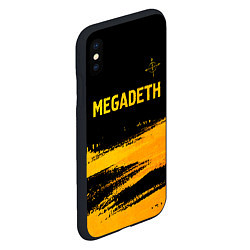 Чехол iPhone XS Max матовый Megadeth - gold gradient посередине, цвет: 3D-черный — фото 2