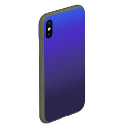 Чехол iPhone XS Max матовый Градиент фиолетово голубой, цвет: 3D-темно-зеленый — фото 2