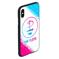 Чехол iPhone XS Max матовый Pink Floyd neon gradient style, цвет: 3D-черный — фото 2