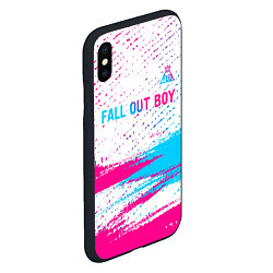 Чехол iPhone XS Max матовый Fall Out Boy neon gradient style посередине, цвет: 3D-черный — фото 2