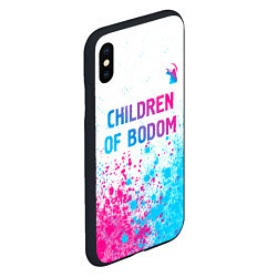 Чехол iPhone XS Max матовый Children of Bodom neon gradient style посередине, цвет: 3D-черный — фото 2