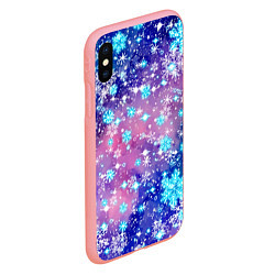 Чехол iPhone XS Max матовый Снежинки - морозный паттерн, цвет: 3D-баблгам — фото 2