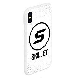 Чехол iPhone XS Max матовый Skillet glitch на светлом фоне, цвет: 3D-белый — фото 2