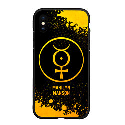 Чехол iPhone XS Max матовый Marilyn Manson - gold gradient, цвет: 3D-черный