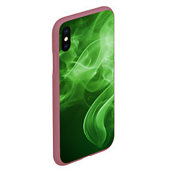 Чехол iPhone XS Max матовый Зеленый дым, цвет: 3D-малиновый — фото 2