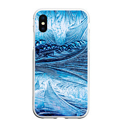 Чехол iPhone XS Max матовый Ледяной узор, цвет: 3D-белый