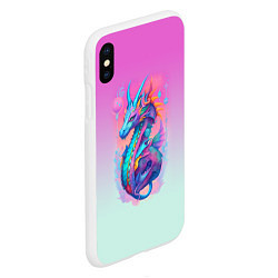 Чехол iPhone XS Max матовый Funny dragon - ai art, цвет: 3D-белый — фото 2