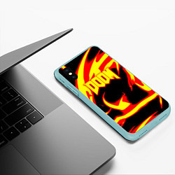Чехол iPhone XS Max матовый Doom eternal fire storm, цвет: 3D-мятный — фото 2