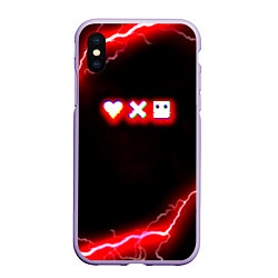 Чехол iPhone XS Max матовый Love death robots storm, цвет: 3D-светло-сиреневый