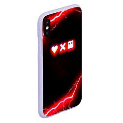 Чехол iPhone XS Max матовый Love death robots storm, цвет: 3D-светло-сиреневый — фото 2