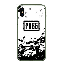 Чехол iPhone XS Max матовый PUBG black color splash game