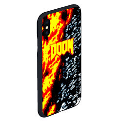 Чехол iPhone XS Max матовый Doom огненное лого, цвет: 3D-черный — фото 2