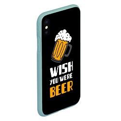 Чехол iPhone XS Max матовый Wish you were beer, цвет: 3D-мятный — фото 2