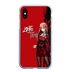 Чехол iPhone XS Max матовый Darling in the Franxx 002, цвет: 3D-голубой