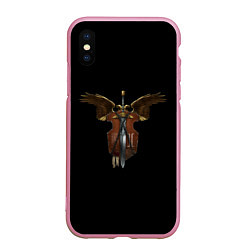 Чехол iPhone XS Max матовый Вархаммер - щит и меч, цвет: 3D-розовый