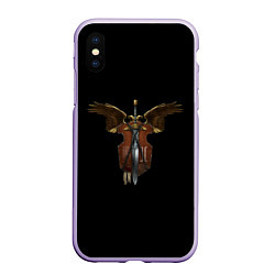 Чехол iPhone XS Max матовый Вархаммер - щит и меч, цвет: 3D-светло-сиреневый