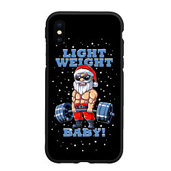 Чехол iPhone XS Max матовый Santa Claus - light weight baby, цвет: 3D-черный