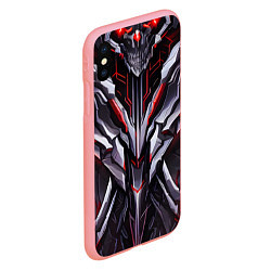 Чехол iPhone XS Max матовый Красная кибер броня модерн, цвет: 3D-баблгам — фото 2