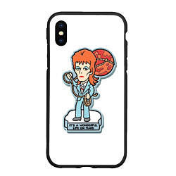 Чехол iPhone XS Max матовый David Bowie - Life on Mars, цвет: 3D-черный