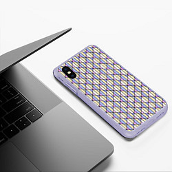 Чехол iPhone XS Max матовый Геометрический светло-сиреневый, цвет: 3D-светло-сиреневый — фото 2
