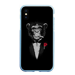 Чехол iPhone XS Max матовый Monkey business, цвет: 3D-голубой