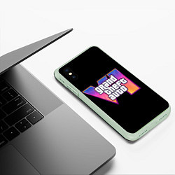 Чехол iPhone XS Max матовый Grand Theft Auto 6, цвет: 3D-салатовый — фото 2