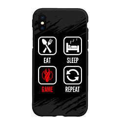 Чехол iPhone XS Max матовый Eat, sleep, Dead Space, repeat, цвет: 3D-черный
