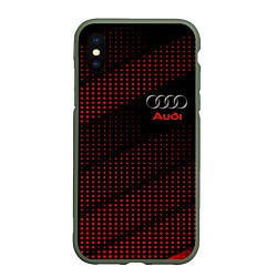 Чехол iPhone XS Max матовый Audi sportdot, цвет: 3D-темно-зеленый