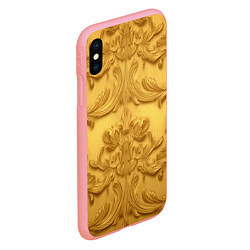 Чехол iPhone XS Max матовый Золото объемные узоры, цвет: 3D-баблгам — фото 2