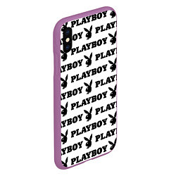 Чехол iPhone XS Max матовый Playboy rabbit, цвет: 3D-фиолетовый — фото 2