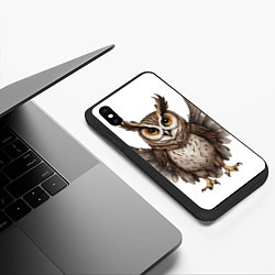 Чехол iPhone XS Max матовый Совушка с крыльями, цвет: 3D-черный — фото 2