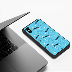 Чехол iPhone XS Max матовый Игра в боулинг, цвет: 3D-черный — фото 2