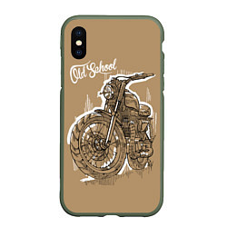 Чехол iPhone XS Max матовый Старая школа мотоцикл