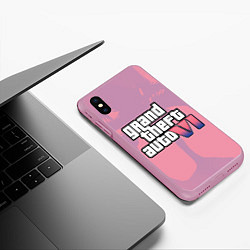 Чехол iPhone XS Max матовый GTA 6 pink, цвет: 3D-розовый — фото 2