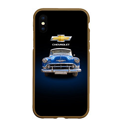 Чехол iPhone XS Max матовый Шевроле 50-х годов, цвет: 3D-коричневый