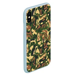 Чехол iPhone XS Max матовый Коты и кошки - камуфляж, цвет: 3D-голубой — фото 2