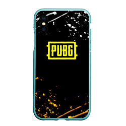 Чехол iPhone XS Max матовый PUBG краски поля боя, цвет: 3D-мятный