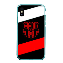 Чехол iPhone XS Max матовый Barcelona stripes sport, цвет: 3D-мятный