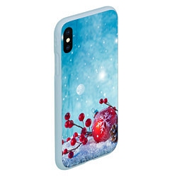 Чехол iPhone XS Max матовый Сhristmas toys, цвет: 3D-голубой — фото 2