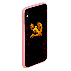 Чехол iPhone XS Max матовый Серп и молот СССР краски, цвет: 3D-баблгам — фото 2