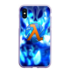 Чехол iPhone XS Max матовый Half life logo valve, цвет: 3D-светло-сиреневый