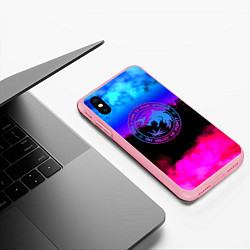 Чехол iPhone XS Max матовый Ведьмак неоновый медальён, цвет: 3D-баблгам — фото 2