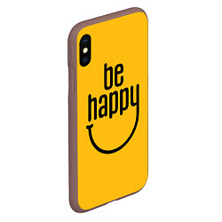 Чехол iPhone XS Max матовый Smile - be happy, цвет: 3D-коричневый — фото 2