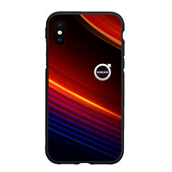 Чехол iPhone XS Max матовый Volvo neon gradient auto, цвет: 3D-черный