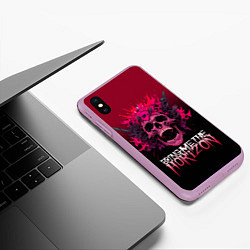 Чехол iPhone XS Max матовый Bring Me the Horizon - rock band, цвет: 3D-сиреневый — фото 2