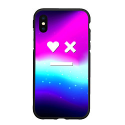 Чехол iPhone XS Max матовый Love death robots neon gradient serial, цвет: 3D-черный