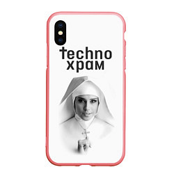 Чехол iPhone XS Max матовый Techno храм монашка улыбается