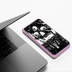 Чехол iPhone XS Max матовый Череп черного клевера, цвет: 3D-сиреневый — фото 2